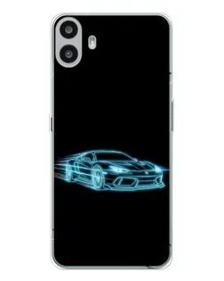 Чехол для Nothing CMF Phone 1 с картинкой «Неоновый контур Lamborghini»