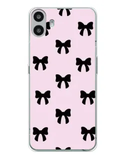 Чехол для Nothing CMF Phone 1 с картинкой «Черные банты Coquette»