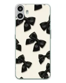 Чехол для Nothing CMF Phone 1 с картинкой «Черные бантики»