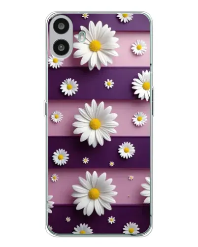 Чохол для Nothing CMF Phone 1 з картинкою «Ромашки на фіолетовому»