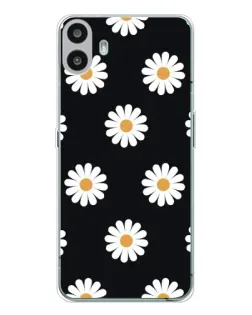 Чохол для Nothing CMF Phone 1 з картинкою «Ромашки на чорному»