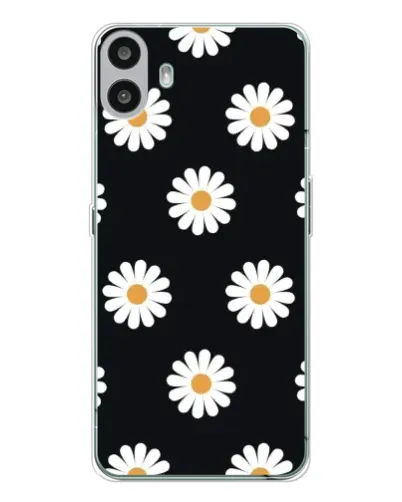 Чохол для Nothing CMF Phone 1 з картинкою «Ромашки на чорному»