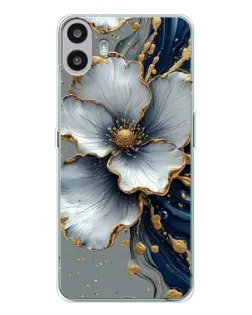 Чохол для Nothing CMF Phone 1 з картинкою «Біла квітка та золотий флюїд»