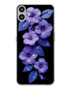 Чохол для Nothing CMF Phone 1 з картинкою «Фіолетові квіти з росою»