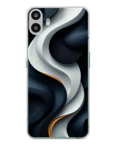 Чохол для Nothing CMF Phone 1 з картинкою «Об'ємні чорно-білі стрічки»