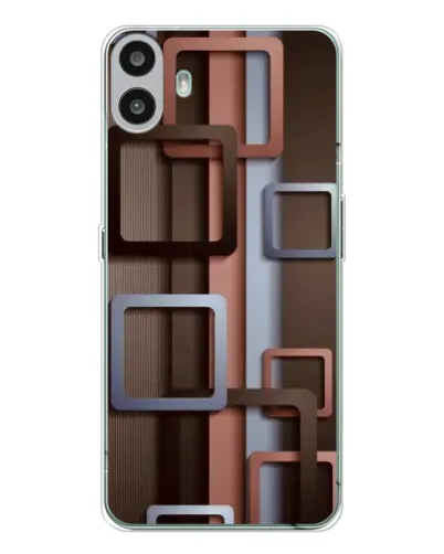 Чохол для Nothing CMF Phone 1 з картинкою «Коричневі об'ємні квадрати»