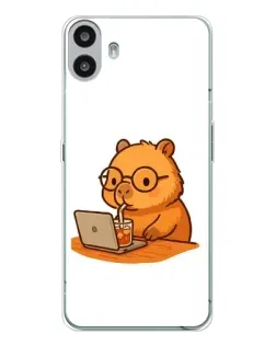 Чохол для Nothing CMF Phone 1 з картинкою «Капібара з ноутбуком» Чохол для Nothing CMF Phone 1 з картинкою «Капібара з ноутбуком»