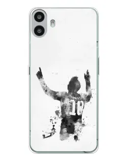 Чохол для Nothing CMF Phone 1 з картинкою «Чорно-білий силует Мессі»