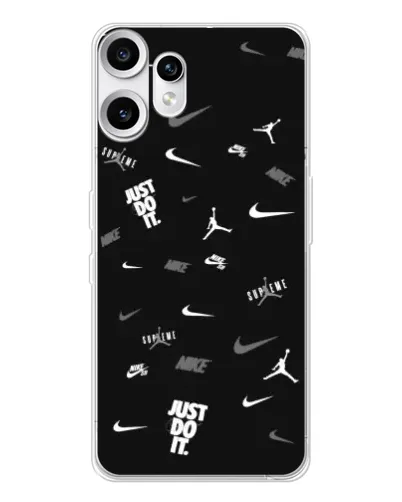 Чехол для Nothing CMF Phone 2 Pro с картинкой «Nike Black Pattern»