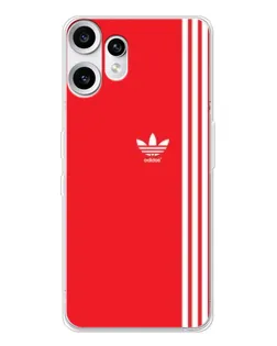 Чехол для Nothing CMF Phone 2 Pro с картинкой «Красный минимализм Adidas»