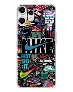 Чехол для Nothing CMF Phone 2 Pro с картинкой «Яркий коллаж Nike»