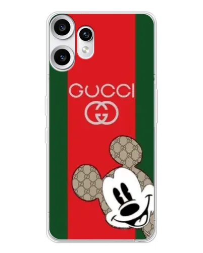 Чехол для Nothing CMF Phone 2 Pro с картинкой «Gucci — полосы и Микки» Чехол для Nothing CMF Phone 2 Pro с картинкой «Gucci — полосы и Микки»