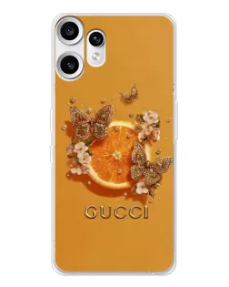 Чохол для Nothing CMF Phone 2 Pro з картинкою «Gucci — золоті метелики»