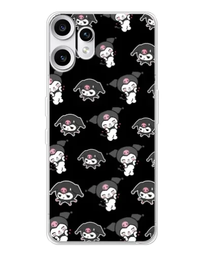 Чохол для Nothing CMF Phone 2 Pro з картинкою «Чорний паттерн Kuromi»