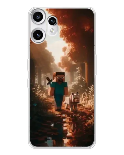 Чехол для Nothing CMF Phone 2 Pro с картинкой «Стив в лесу» Чехол для Nothing CMF Phone 2 Pro с картинкой «Стив в лесу»