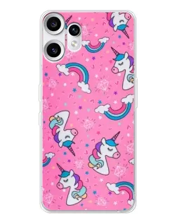 Чехол для Nothing CMF Phone 2 Pro с картинкой «Unicorn паттерн розовый» Чехол для Nothing CMF Phone 2 Pro с картинкой «Unicorn паттерн розовый»