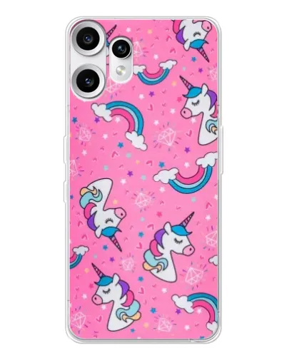 Чехол для Nothing CMF Phone 2 Pro с картинкой «Unicorn паттерн розовый» Чехол для Nothing CMF Phone 2 Pro с картинкой «Unicorn паттерн розовый»