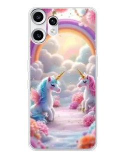 Чехол для Nothing CMF Phone 2 Pro с картинкой «Радуга и единороги» Чехол для Nothing CMF Phone 2 Pro с картинкой «Радуга и единороги»