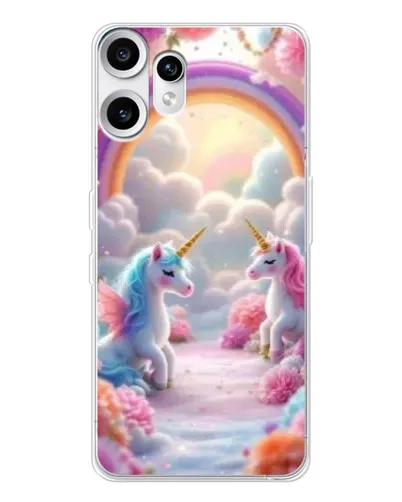 Чехол для Nothing CMF Phone 2 Pro с картинкой «Радуга и единороги» Чехол для Nothing CMF Phone 2 Pro с картинкой «Радуга и единороги»