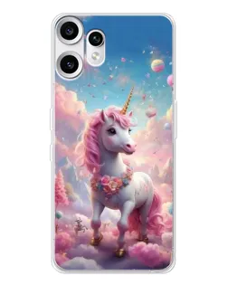 Чехол для Nothing CMF Phone 2 Pro с картинкой «Единорог среди облаков»