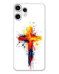 Чехол для Nothing CMF Phone 2 Pro с картинкой «Акварельный крест»