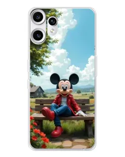 Чехол для Nothing CMF Phone 2 Pro с картинкой «Микки на скамейке»