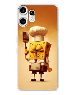 Чехол для Nothing CMF Phone 2 Pro с картинкой «Губка Боб повар»