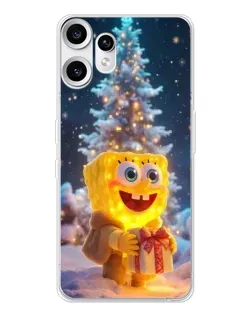 Чехол для Nothing CMF Phone 2 Pro с картинкой «Рождественский Спанч Боб»