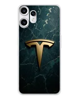 Чохол для Nothing CMF Phone 2 Pro з картинкою «Мармурова Tesla Gold»