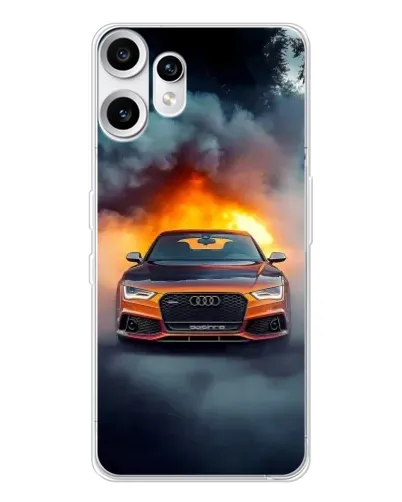 Чохол для Nothing CMF Phone 2 Pro з картинкою «Audi у вогняному диму»
