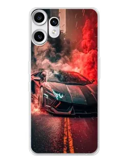 Чохол для Nothing CMF Phone 2 Pro з картинкою «Lamborghini червоний дим»