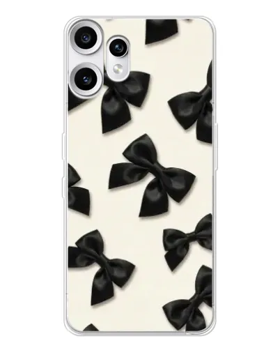 Чехол для Nothing CMF Phone 2 Pro с картинкой «Черные бантики» Чехол для Nothing CMF Phone 2 Pro с картинкой «Черные бантики»