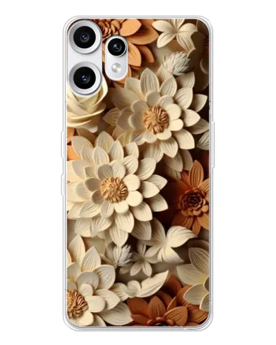 Чехол для Nothing CMF Phone 2 Pro с картинкой «Бежевый флористический декор» Чехол для Nothing CMF Phone 2 Pro с картинкой «Бежевый флористический декор»