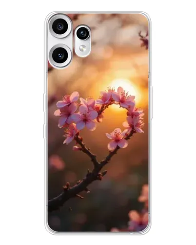 Чехол для Nothing CMF Phone 2 Pro с картинкой «Розовый цвет сердце на фоне заката» Чехол для Nothing CMF Phone 2 Pro с картинкой «Розовый цвет сердце на фоне заката»