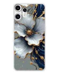 Чехол для Nothing CMF Phone 2 Pro с картинкой «Белый цветок и золотой флюид» Чехол для Nothing CMF Phone 2 Pro с картинкой «Белый цветок и золотой флюид»