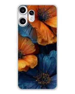 Чехол для Nothing CMF Phone 2 Pro с картинкой «Яркая сине-оранжевая флора» Чехол для Nothing CMF Phone 2 Pro с картинкой «Яркая сине-оранжевая флора»