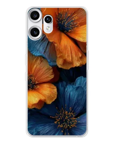 Чехол для Nothing CMF Phone 2 Pro с картинкой «Яркая сине-оранжевая флора» Чехол для Nothing CMF Phone 2 Pro с картинкой «Яркая сине-оранжевая флора»