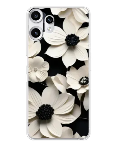 Чехол для Nothing CMF Phone 2 Pro с картинкой «Объемные белые цветы» Чехол для Nothing CMF Phone 2 Pro с картинкой «Объемные белые цветы»