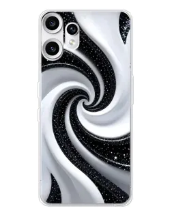 Чехол для Nothing CMF Phone 2 Pro с картинкой «Черно-белая спираль»