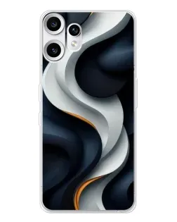 Чехол для Nothing CMF Phone 2 Pro с картинкой «Объемные черно-белые ленты»