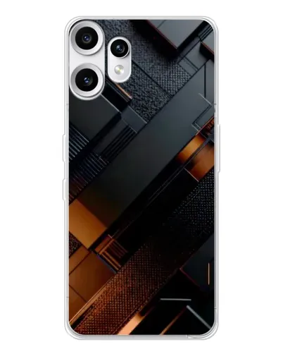 Чехол для Nothing CMF Phone 2 Pro с картинкой «Черные геометрические блоки»