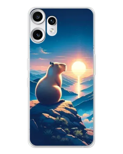 Чохол для Nothing CMF Phone 2 Pro з картинкою «Захід сонця з капібарою»