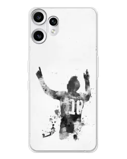 Чохол для Nothing CMF Phone 2 Pro з картинкою «Чорно-білий силует Мессі»