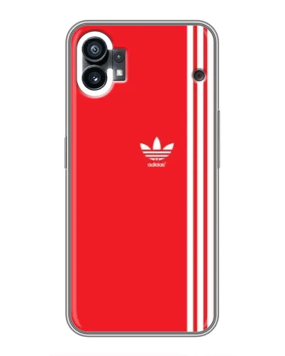 Чехол для Nothing Phone 1 с картинкой «Красный минимализм Adidas»