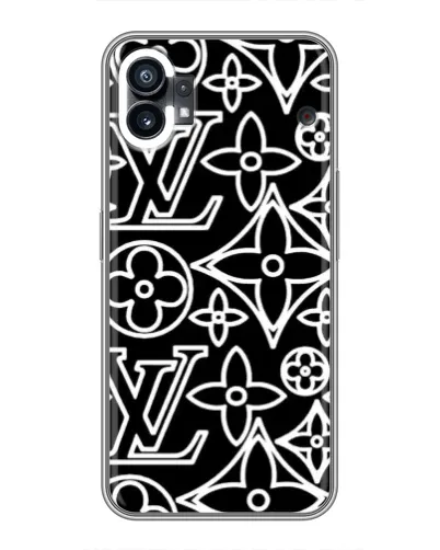 Чехол для Nothing Phone 1 с картинкой «Черно-белый узор LV»