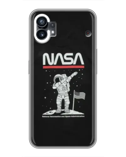 Чехол для Nothing Phone 1 с картинкой «NASA — шагаем по Луне»