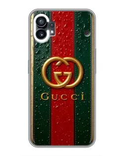 Чохол для Nothing Phone 1 з картинкою «Gucci — фірмова смуга та золото»