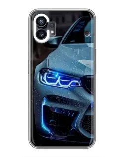 Чохол для Nothing Phone 1 з картинкою «Погляд BMW з синіми фарами»