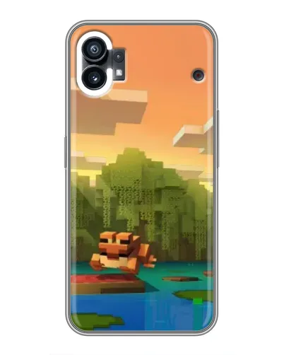 Чехол для Nothing Phone 1 с картинкой «Майнкрафт закат солнца»