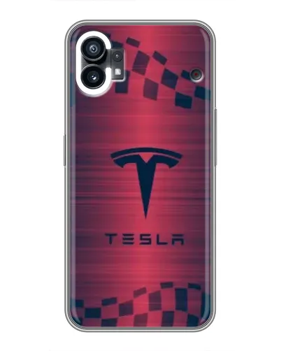 Чехол для Nothing Phone 1 с картинкой «Тесла красный карбон» Чехол для Nothing Phone 1 с картинкой «Тесла красный карбон»